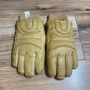 Womens Kombi Vintage 80s 100% Leather Gloves with Fuzzy Insulation